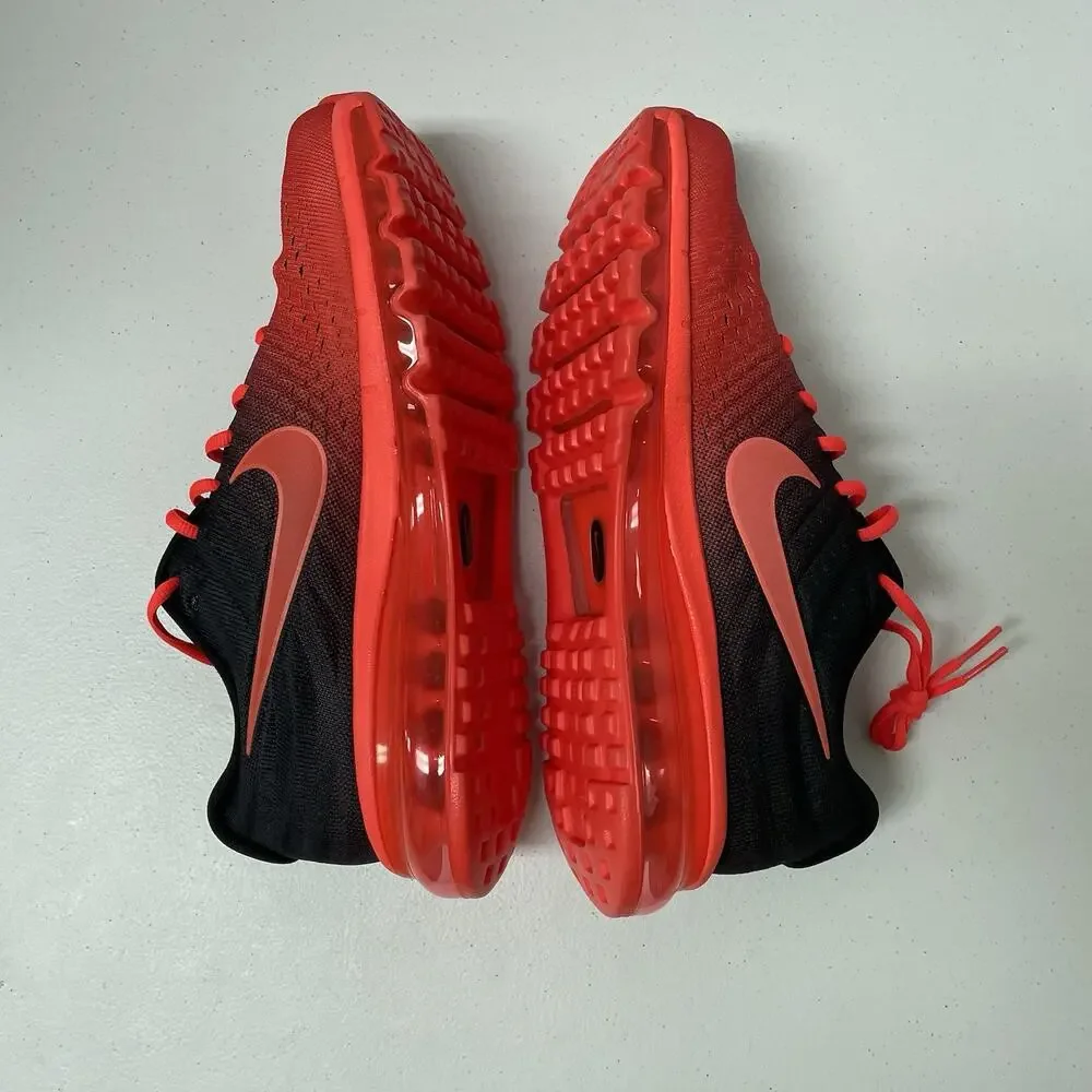 Nike Air Max 2017 Bright Crimson 849559 600 Size 9.5 Red Black Low Top Sneakers
